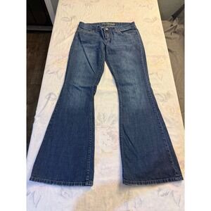 AMERICAN EAGLE WOMENS FLARE DISTRESSED JEANS SIZE 6 REGULAR